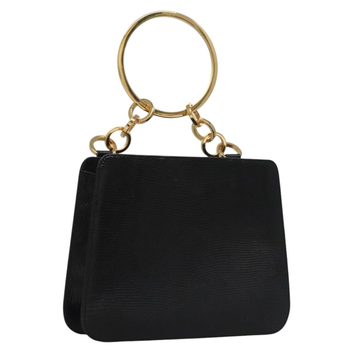 Salvatore Ferragamo Gancini Line Black Leather Handbag (Pre-Owned) Size ONE SIZE - 14 Thumbnail