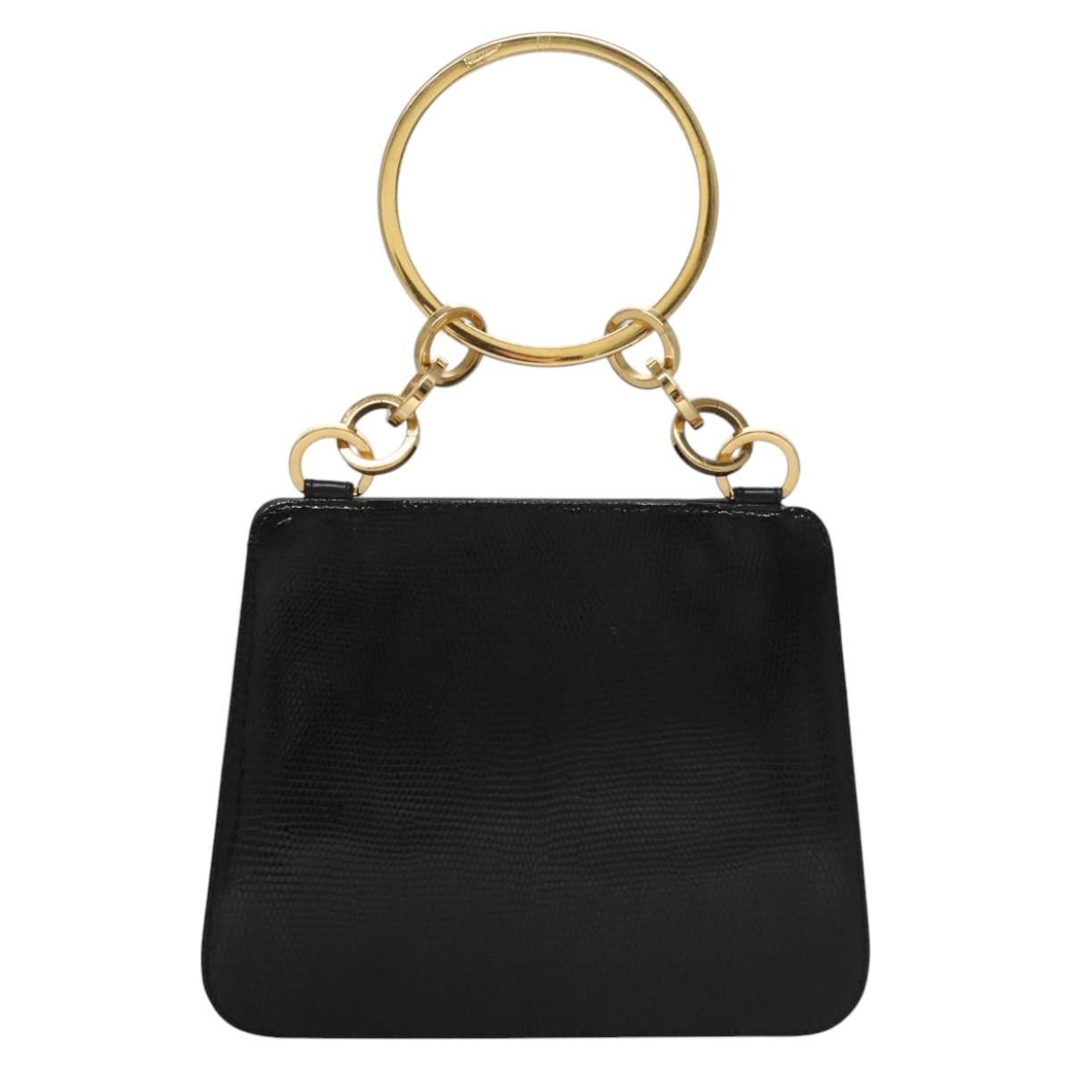 Salvatore Ferragamo Gancini Line Black Leather Handbag (Pre-Owned) Size ONE SIZE - 2 Thumbnail