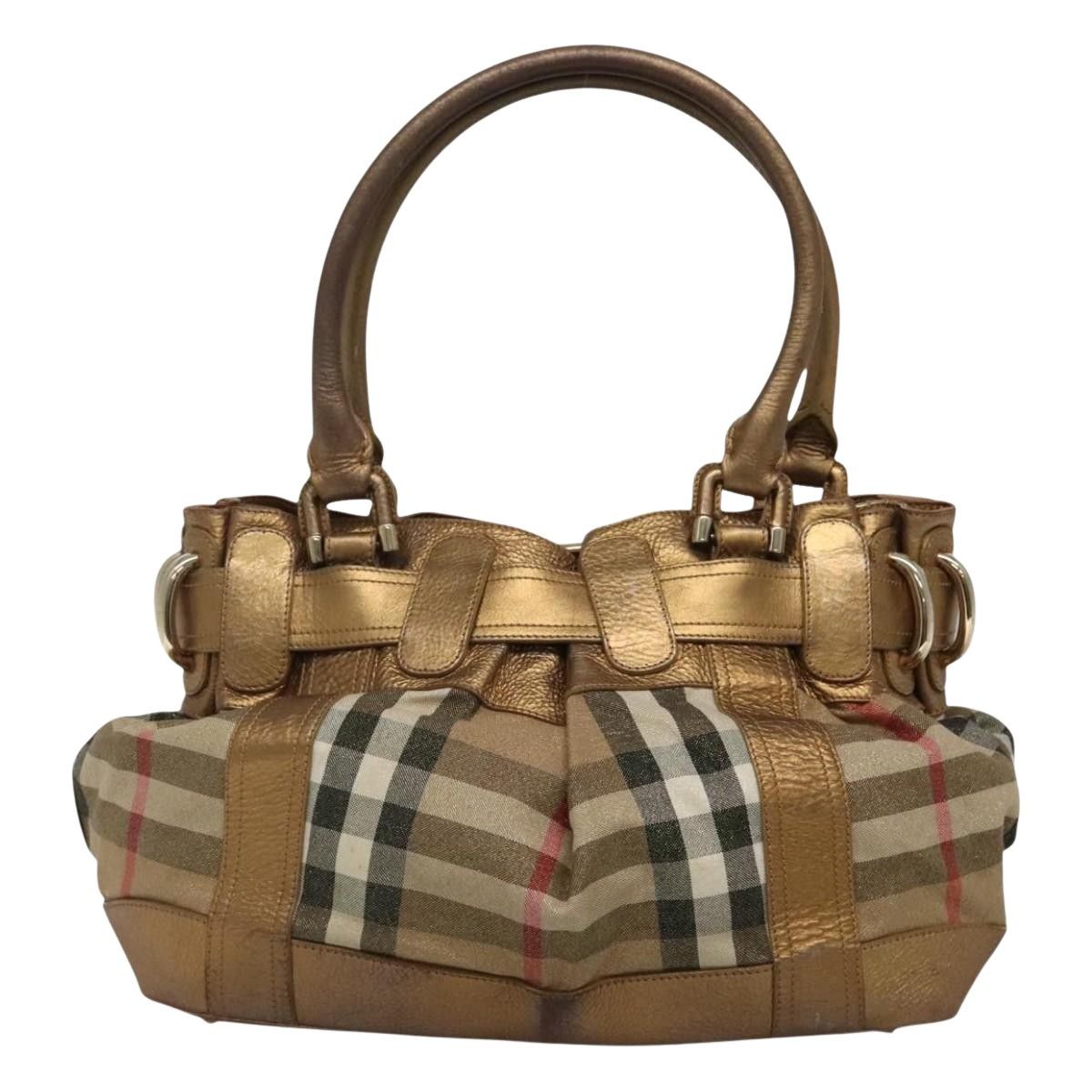 Burberry Gold Canvas Shoulder Bag (Pre-Owned) Size ONE SIZE - 2 Thumbnail