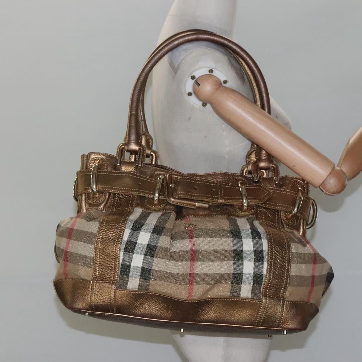 Burberry Gold Canvas Shoulder Bag (Pre-Owned) Size ONE SIZE - 12 Thumbnail