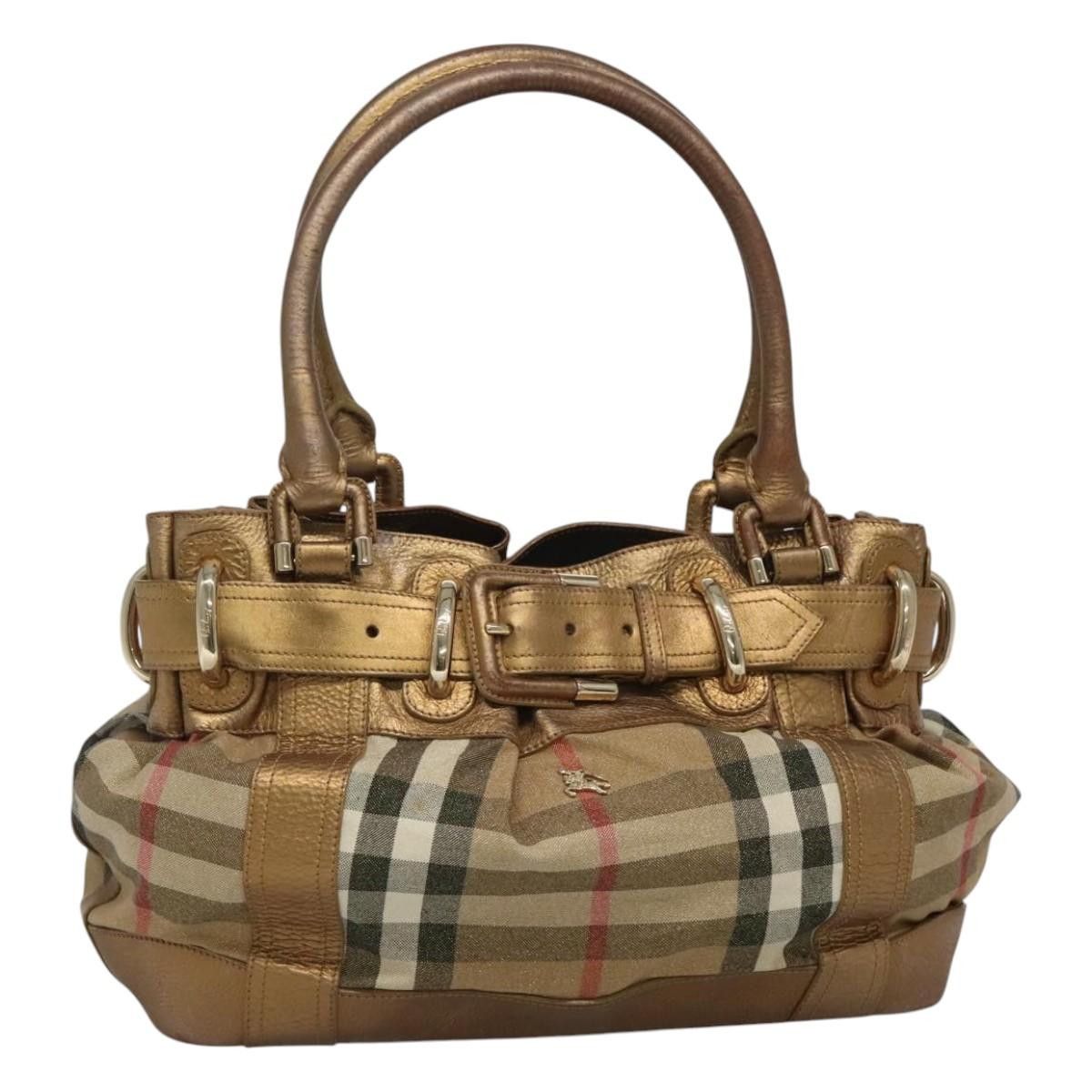 Burberry Gold Canvas Shoulder Bag (Pre-Owned) Size ONE SIZE - 16 Thumbnail