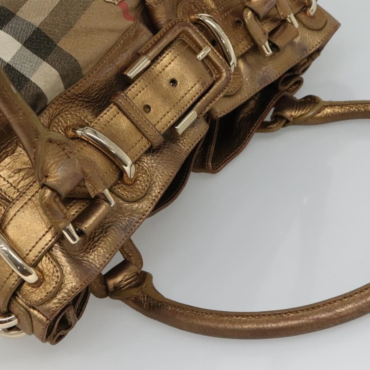 Burberry Gold Canvas Shoulder Bag (Pre-Owned) Size ONE SIZE - 13 Thumbnail