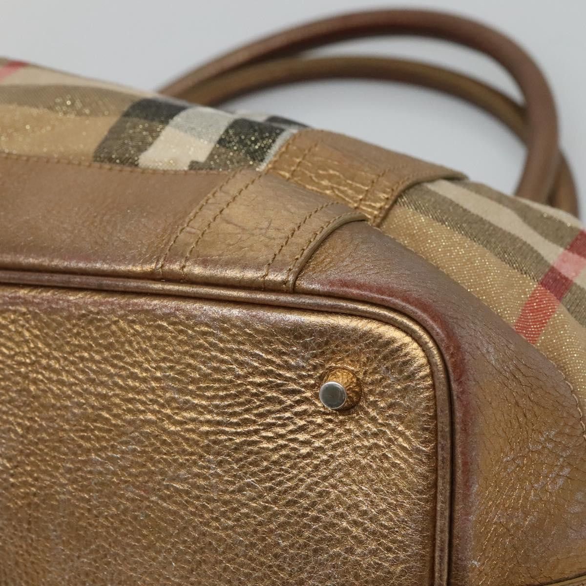 Burberry Gold Canvas Shoulder Bag (Pre-Owned) Size ONE SIZE - 7 Thumbnail