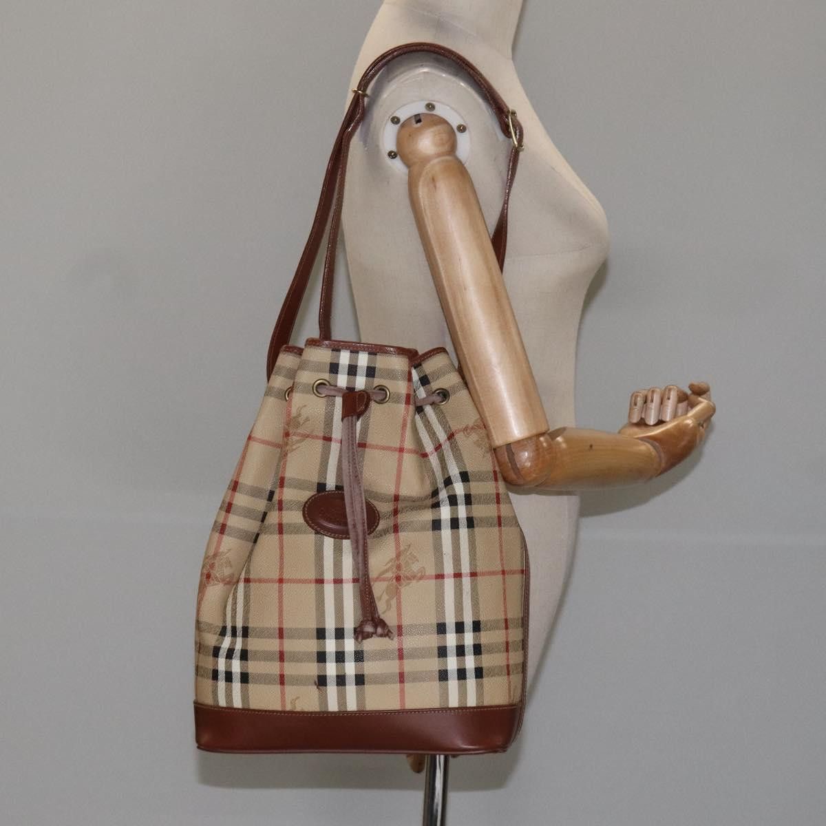 Burberry Nova Check Beige Canvas Shoulder Bag (Pre-Owned) Size ONE SIZE - 11 Thumbnail