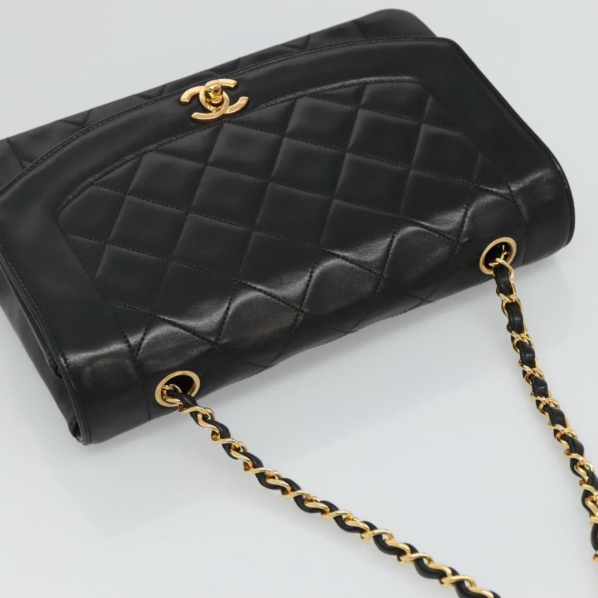Chanel Diana Black Leather Shoulder Bag (Pre-Owned) Size ONE SIZE - 5 Thumbnail