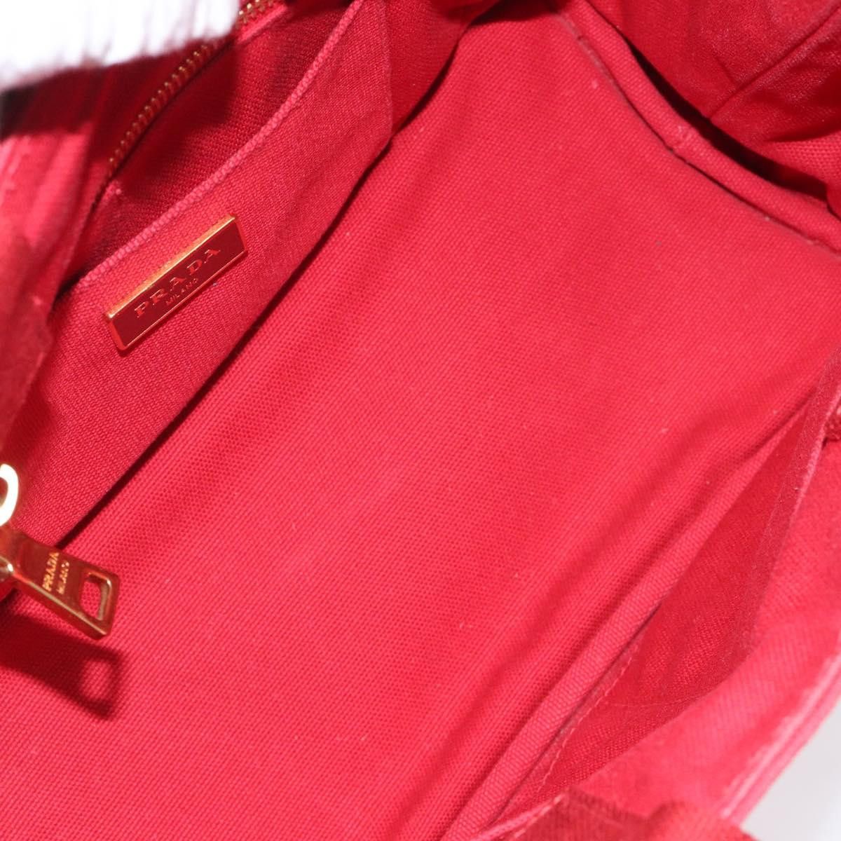 Prada Canapa Red Canvas Tote Bag (Pre-Owned) Size ONE SIZE - 12 Thumbnail