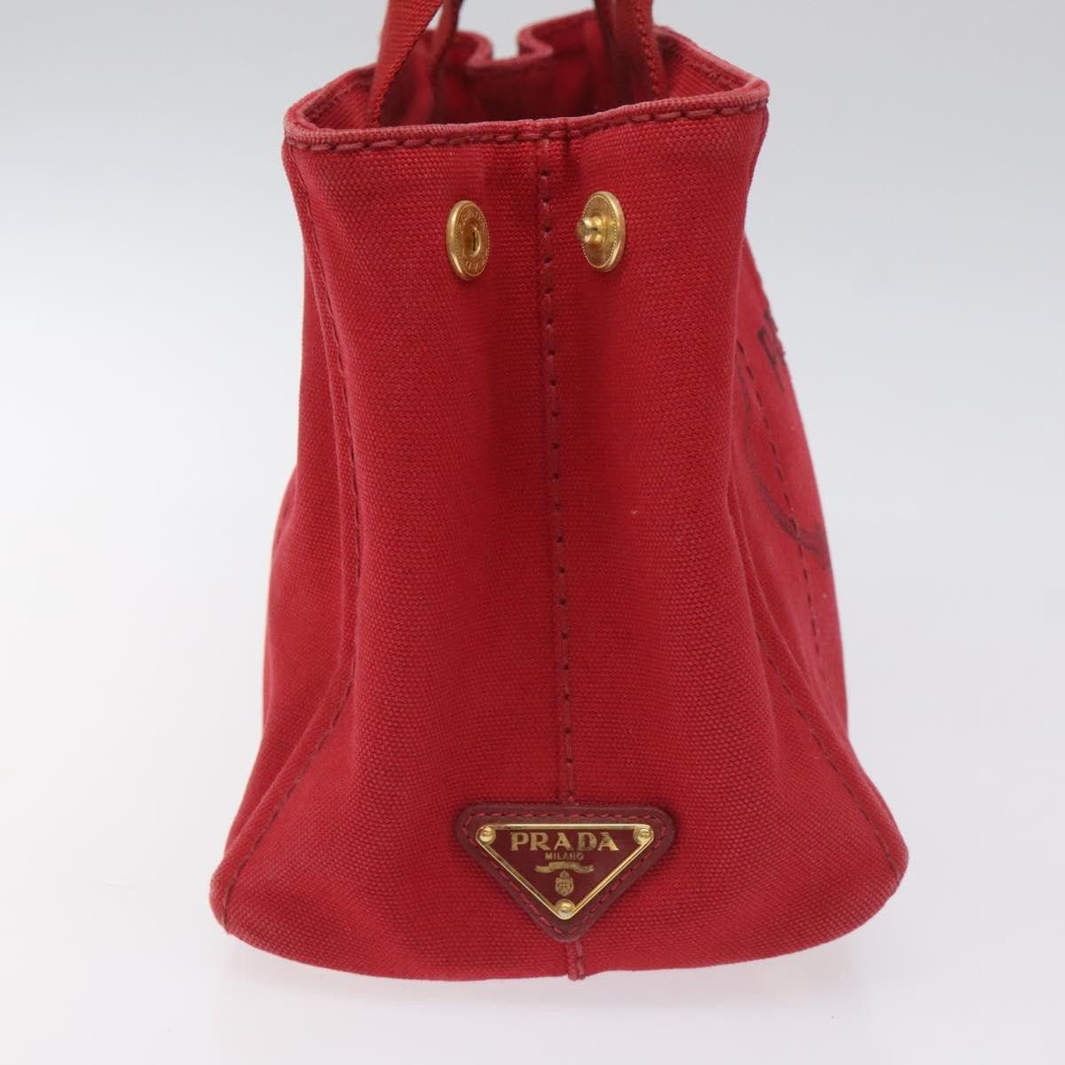 Prada Canapa Red Canvas Tote Bag (Pre-Owned) Size ONE SIZE - 3 Thumbnail