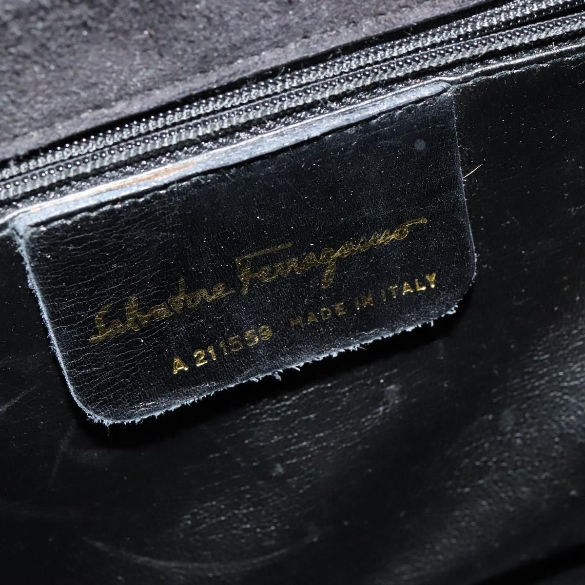Salvatore Ferragamo Black Leather Handbag (Pre-Owned) Size ONE SIZE - 10 Thumbnail