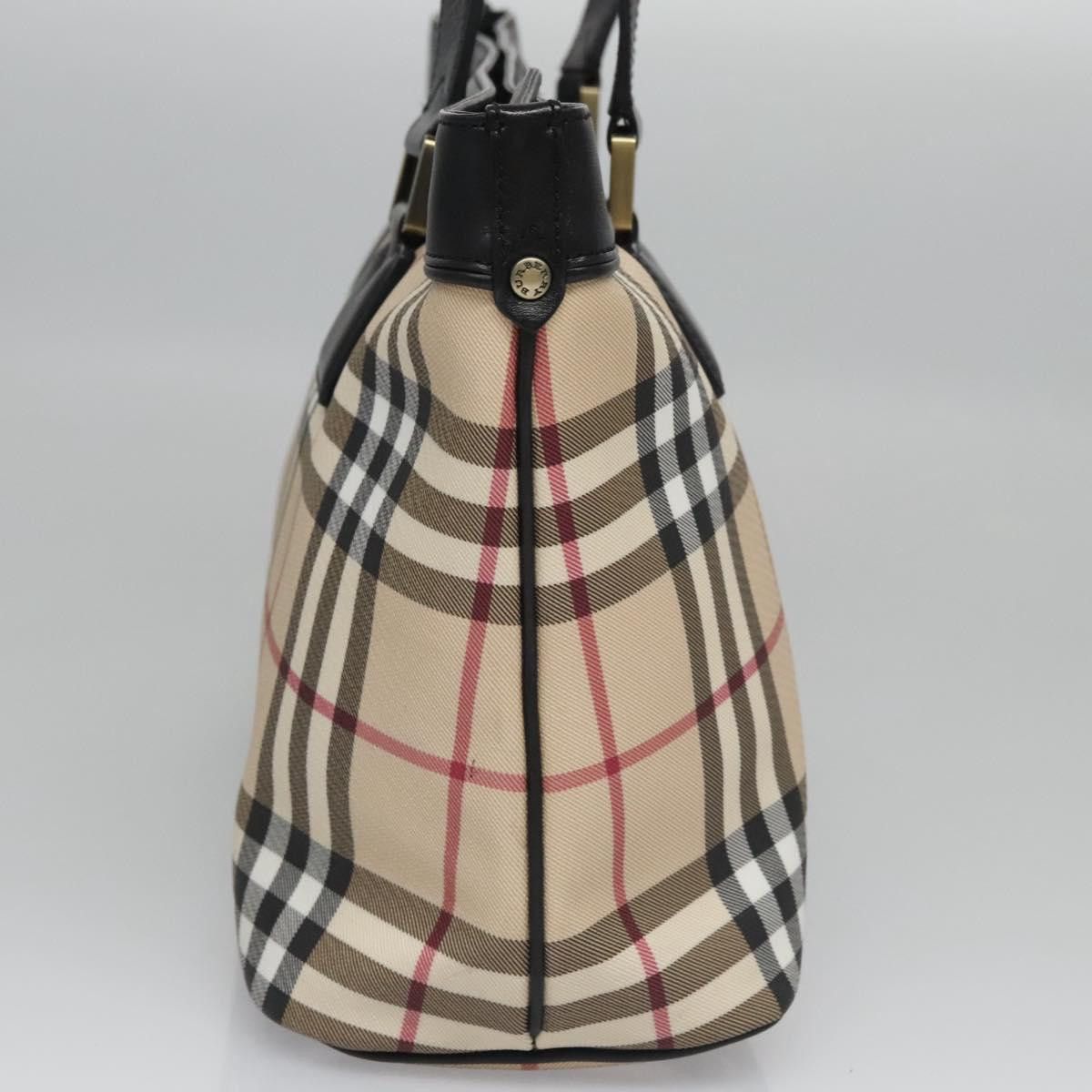 Burberry Nova Check Beige Canvas Tote Bag (Pre-Owned) Size ONE SIZE - 4 Thumbnail
