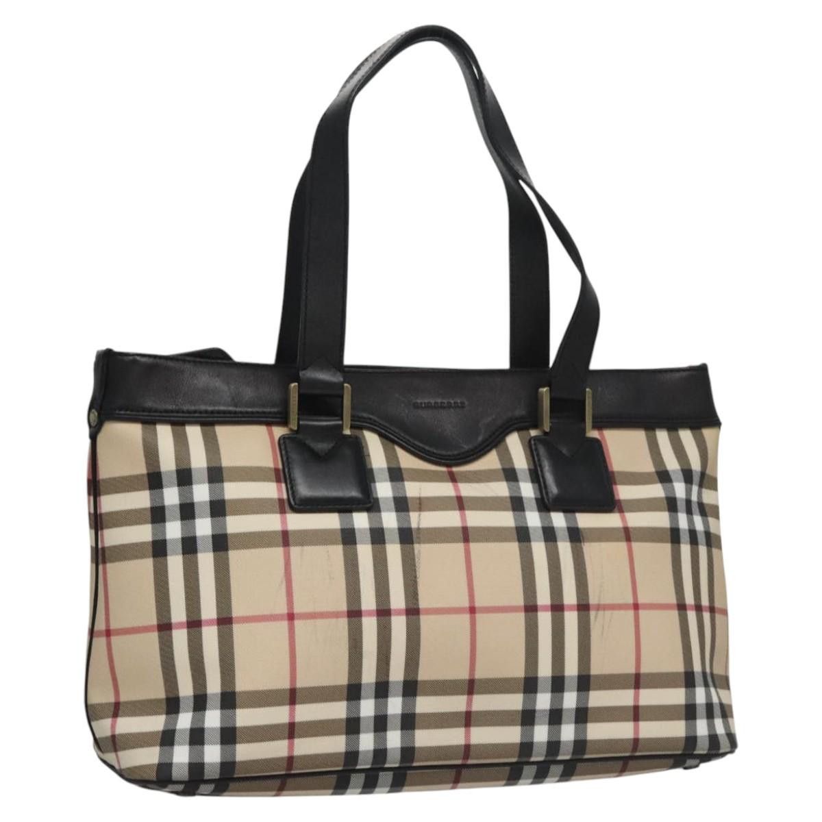 Burberry Nova Check Beige Canvas Tote Bag (Pre-Owned) Size ONE SIZE - 6 Thumbnail