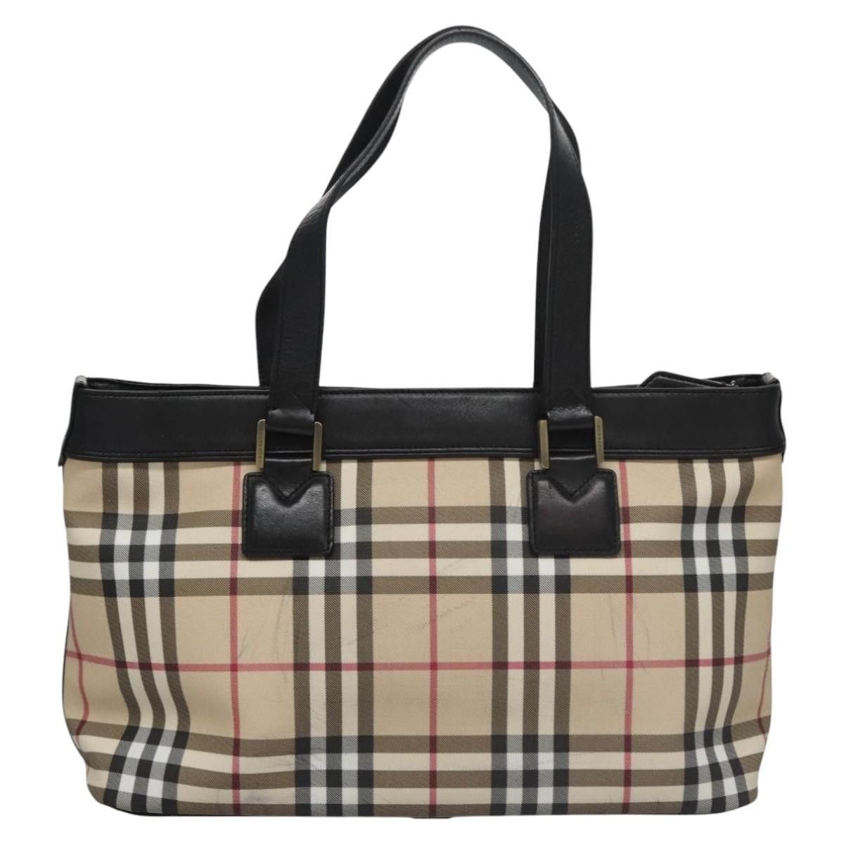 Burberry Nova Check Beige Canvas Tote Bag (Pre-Owned) Size ONE SIZE - 2 Thumbnail
