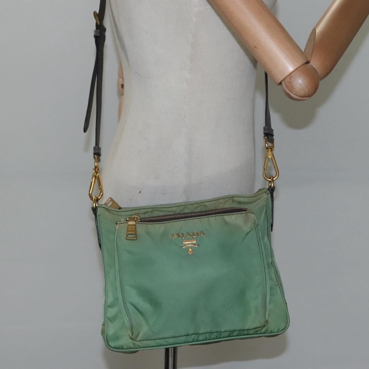 Prada Tessuto Green Synthetic Shoulder Bag (Pre-Owned) Size ONE SIZE - 18 Thumbnail