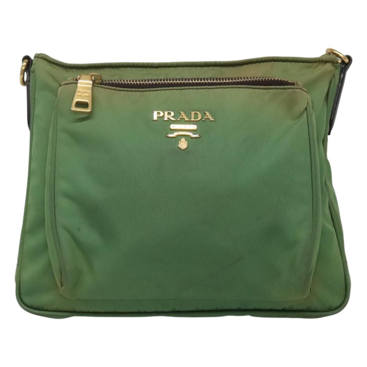 Prada Tessuto Green Synthetic Shoulder Bag (Pre-Owned) Size ONE SIZE - 19 Thumbnail