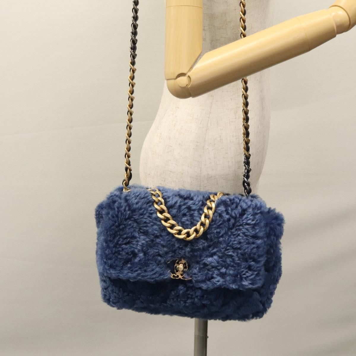 Chanel 19 Blue Wool Shoulder Bag (Pre-Owned) Size ONE SIZE - 12 Thumbnail