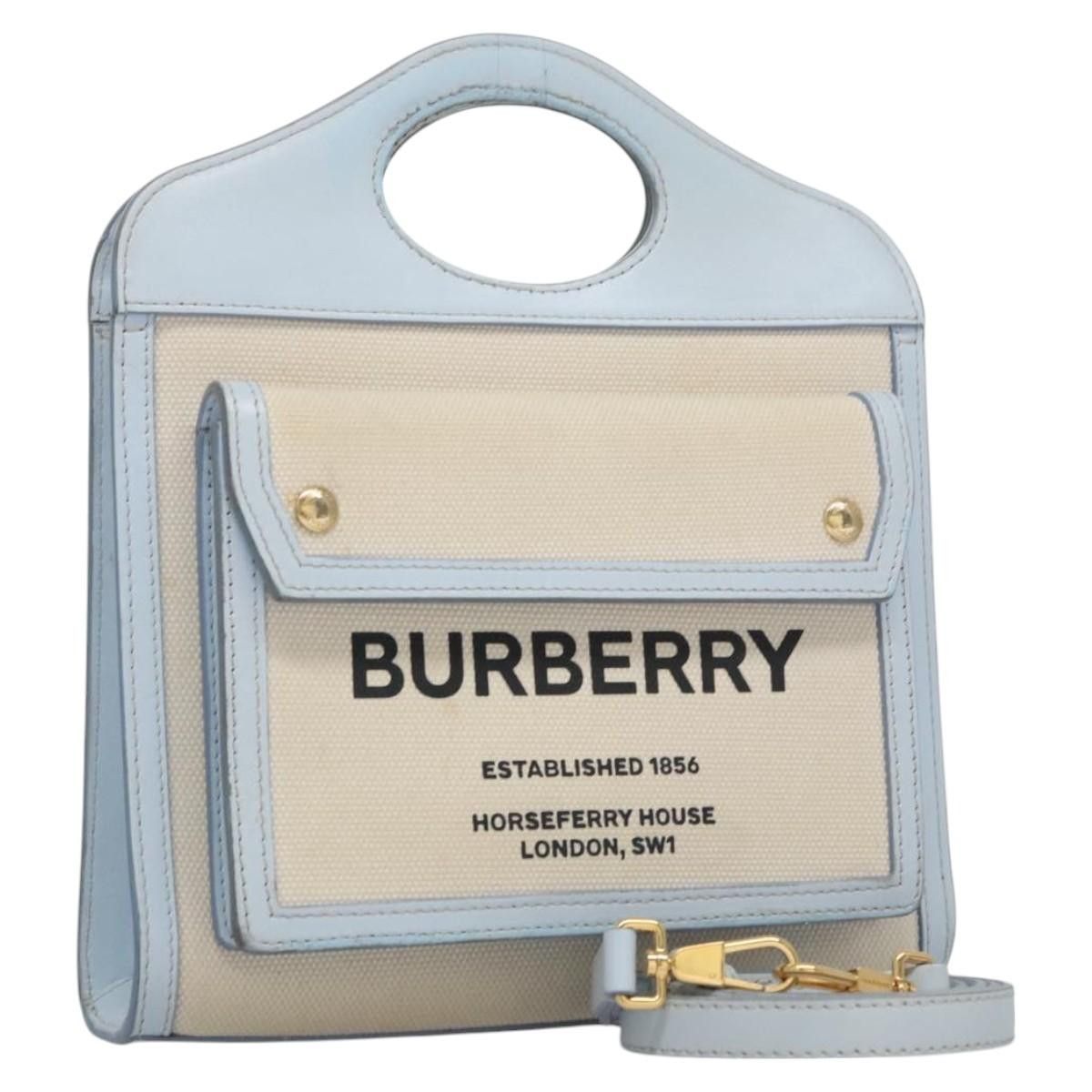 Burberry Horseferry Beige Canvas Handbag (Pre-Owned) Size ONE SIZE - 6 Thumbnail