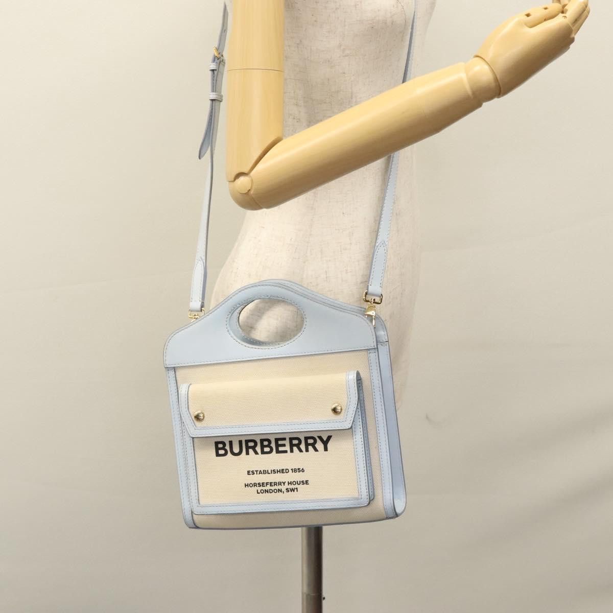 Burberry Horseferry Beige Canvas Handbag (Pre-Owned) Size ONE SIZE - 12 Thumbnail