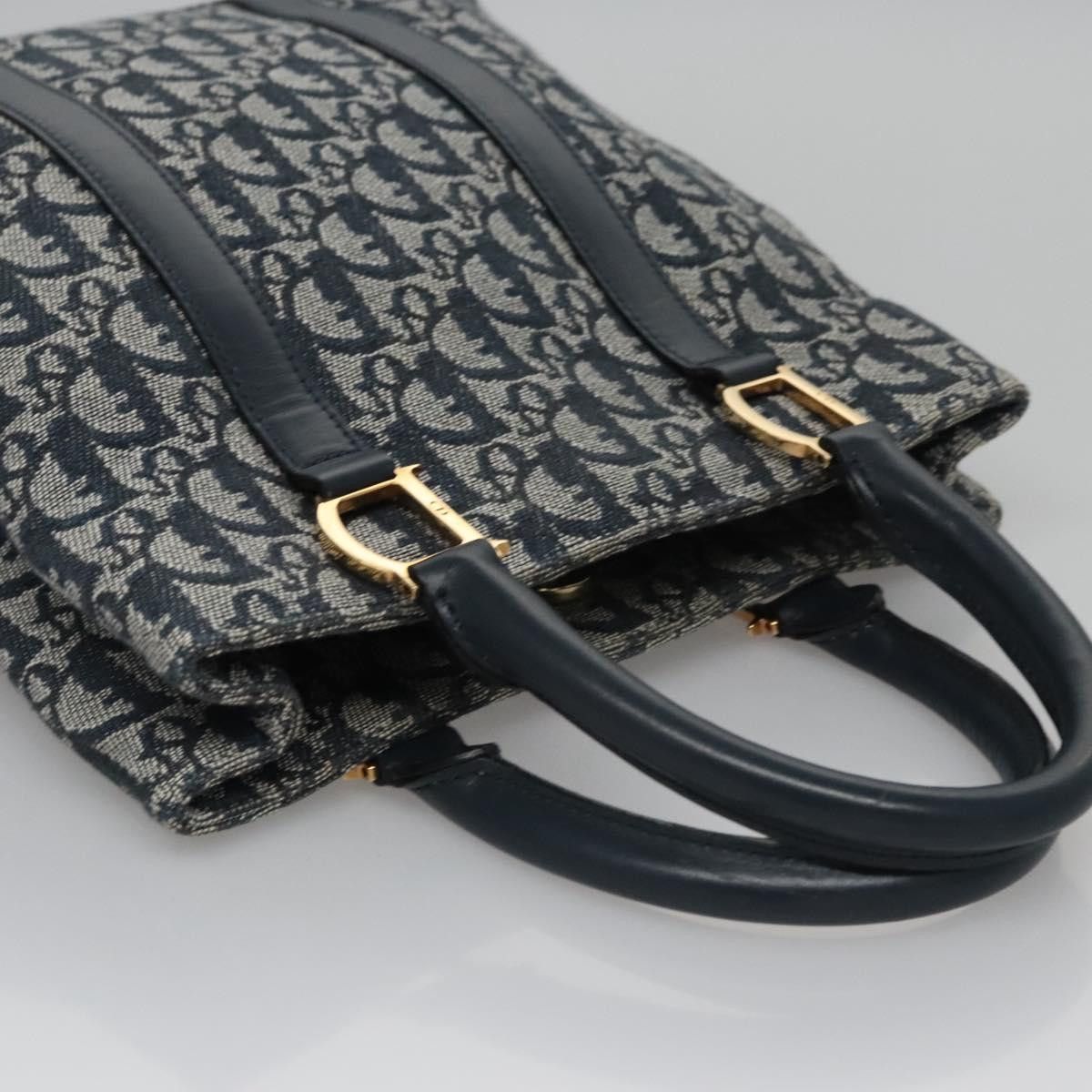 Dior Trotter Navy Canvas Tote Bag (Pre-Owned) Size ONE SIZE - 4 Thumbnail