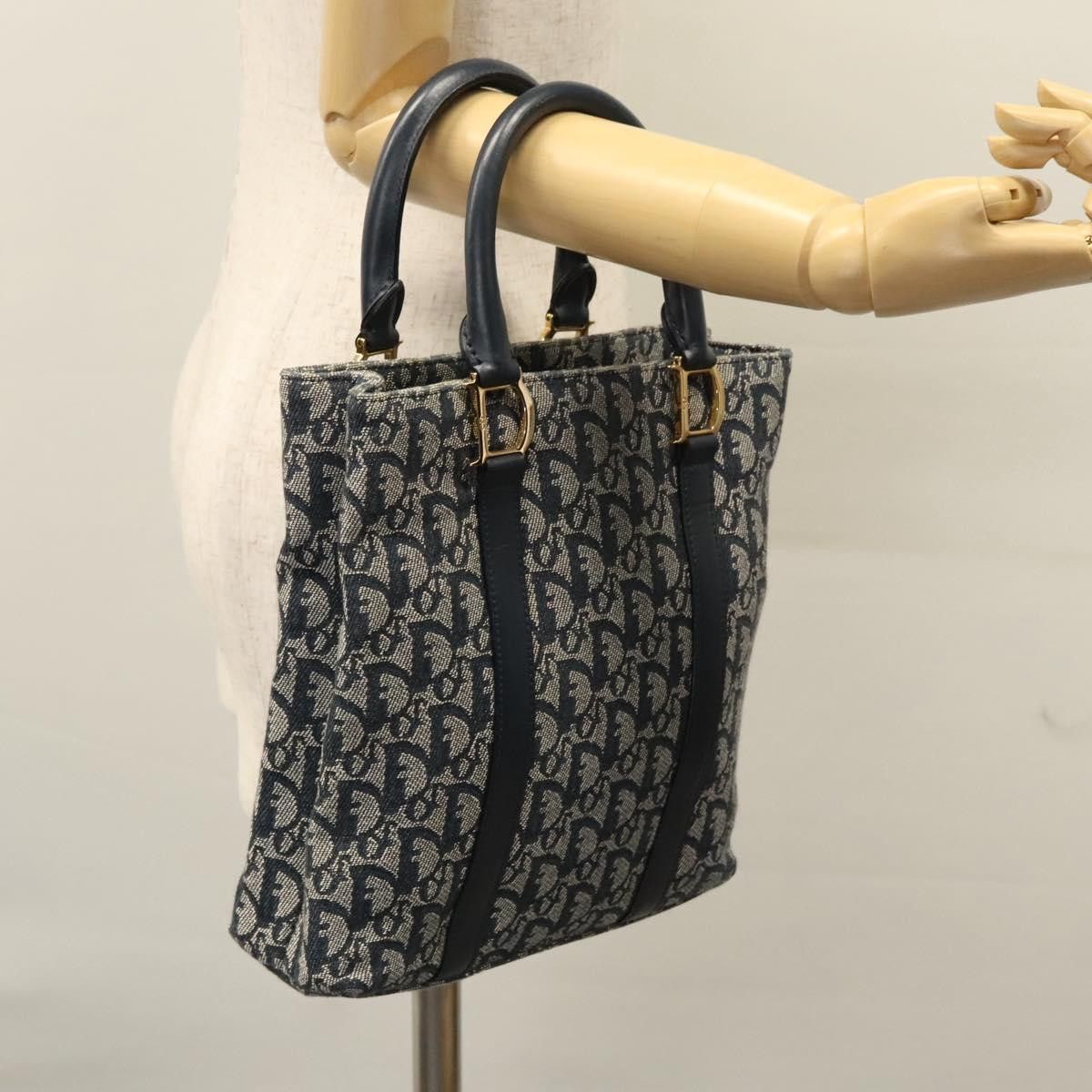 Dior Trotter Navy Canvas Tote Bag (Pre-Owned) Size ONE SIZE - 16 Thumbnail