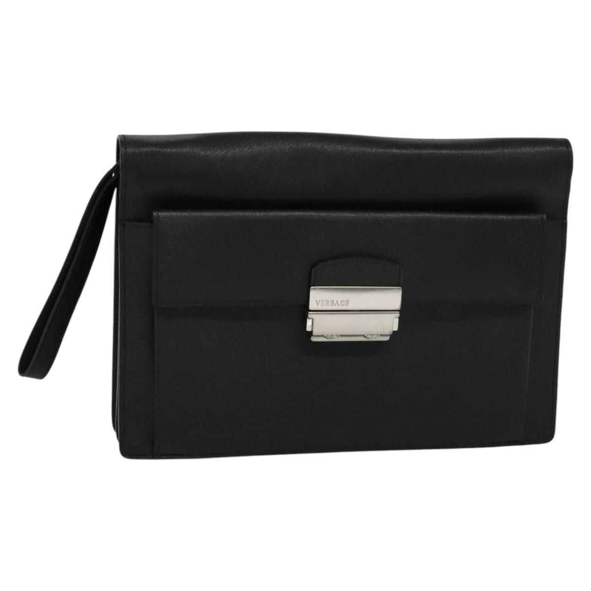 Versace Black Leather Clutch Bag (Pre-Owned) Size ONE SIZE - 17 Thumbnail