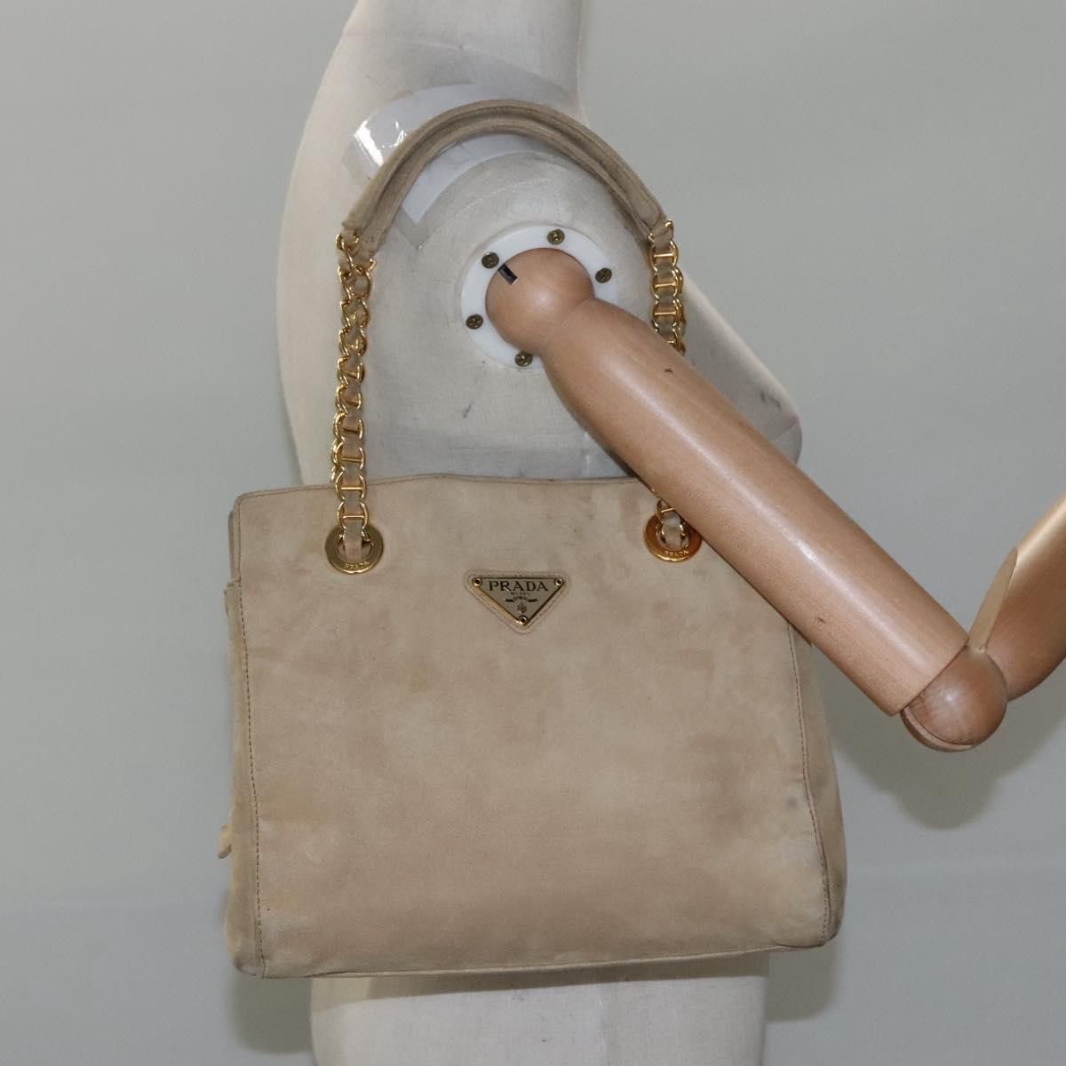 Prada Beige Suede Shoulder Bag (Pre-Owned) Size ONE SIZE - 19 Thumbnail