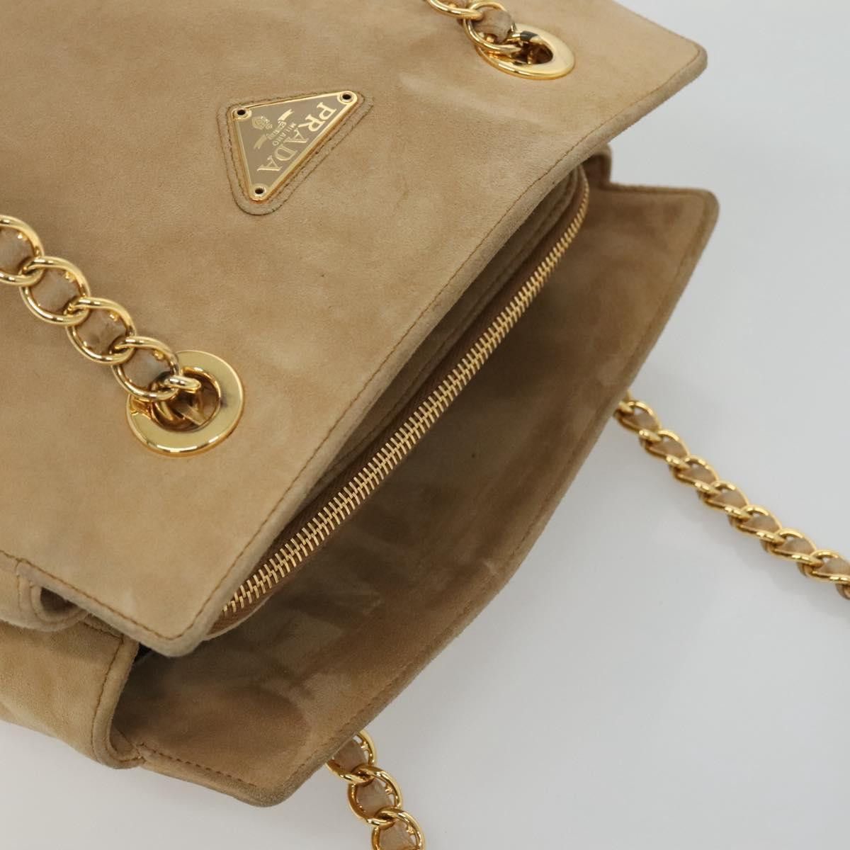 Prada Beige Suede Shoulder Bag (Pre-Owned) Size ONE SIZE - 5 Thumbnail
