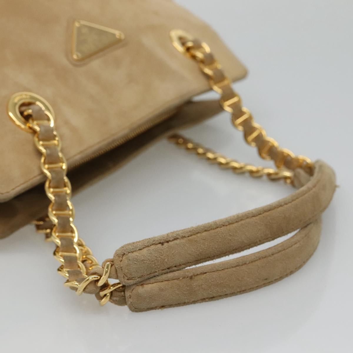 Prada Beige Suede Shoulder Bag (Pre-Owned) Size ONE SIZE - 10 Thumbnail