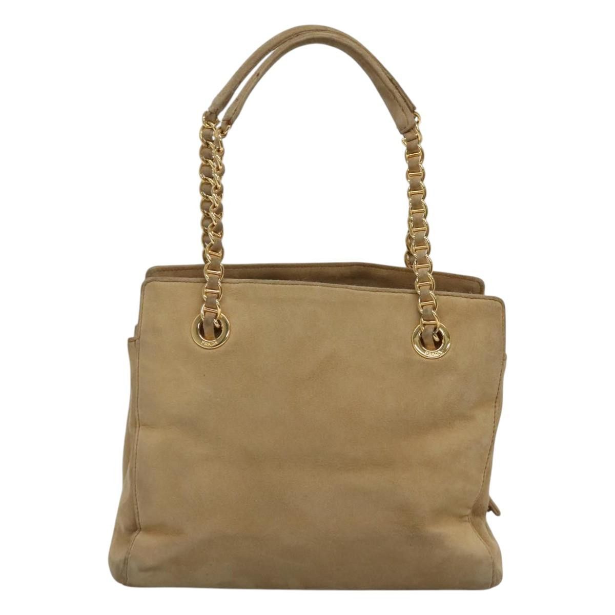 Prada Beige Suede Shoulder Bag (Pre-Owned) Size ONE SIZE - 2 Thumbnail
