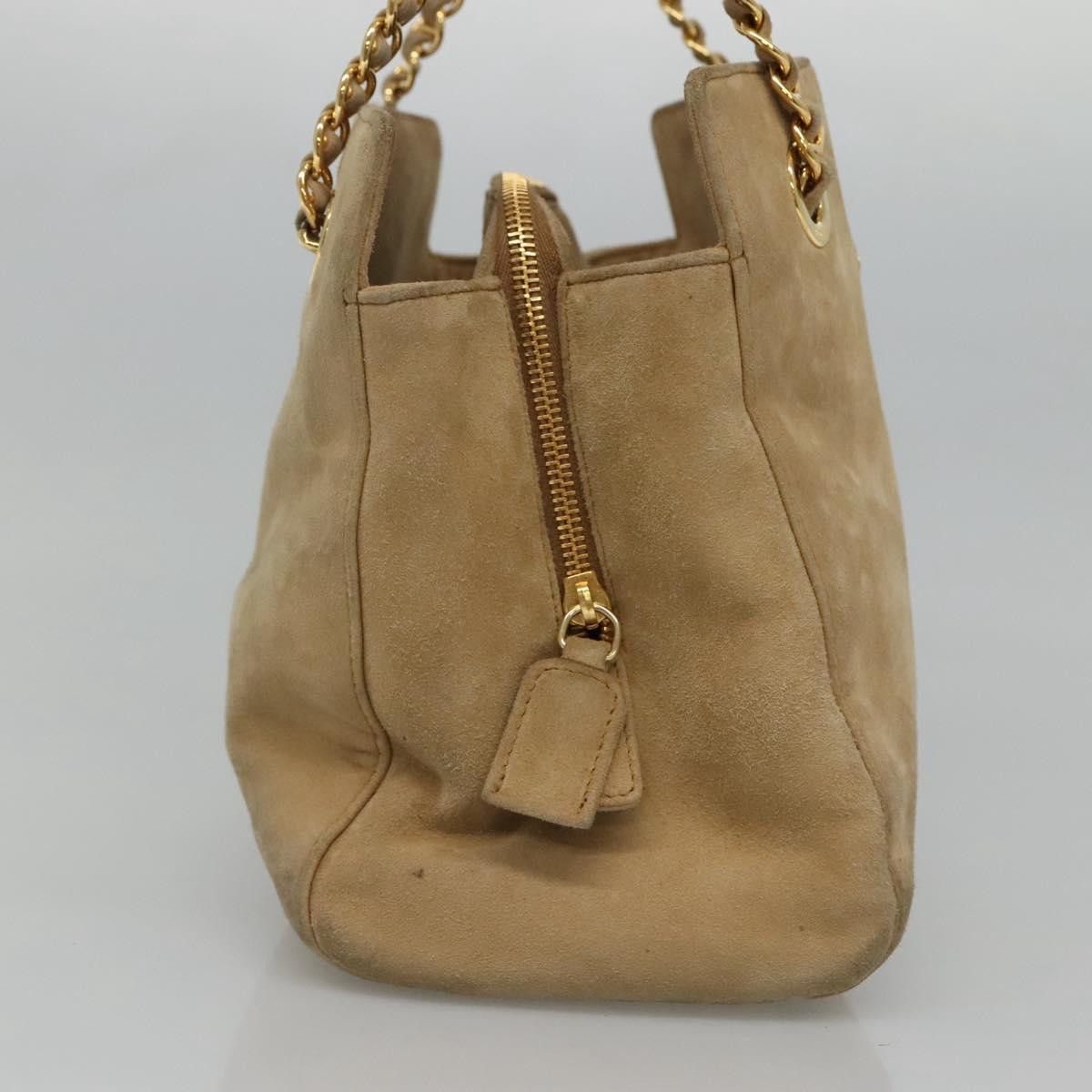 Prada Beige Suede Shoulder Bag (Pre-Owned) Size ONE SIZE - 3 Thumbnail