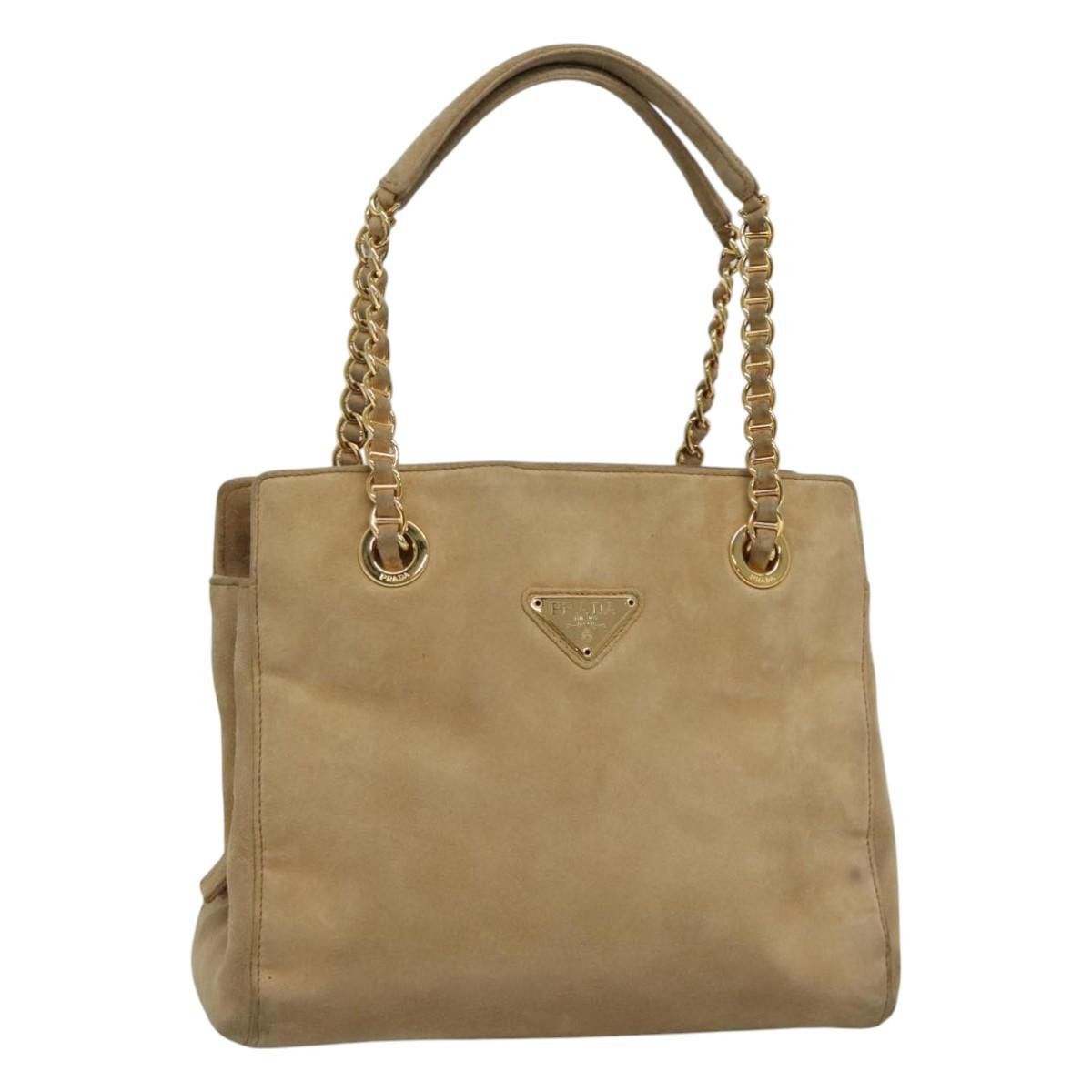 Prada Beige Suede Shoulder Bag (Pre-Owned) Size ONE SIZE - 20 Thumbnail