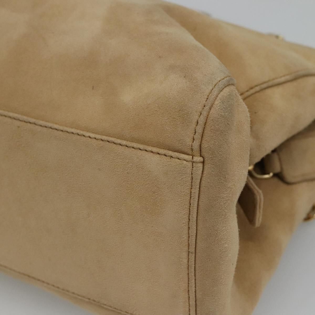 Prada Beige Suede Shoulder Bag (Pre-Owned) Size ONE SIZE - 8 Thumbnail