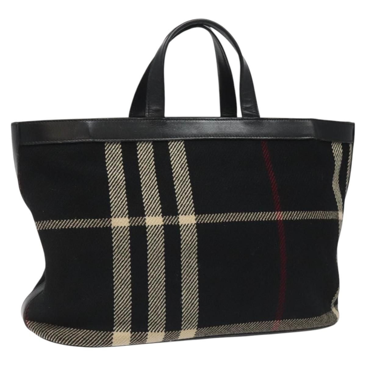 Burberry Nova Check Black Wool Tote Bag (Pre-Owned) Size ONE SIZE - 14 Thumbnail