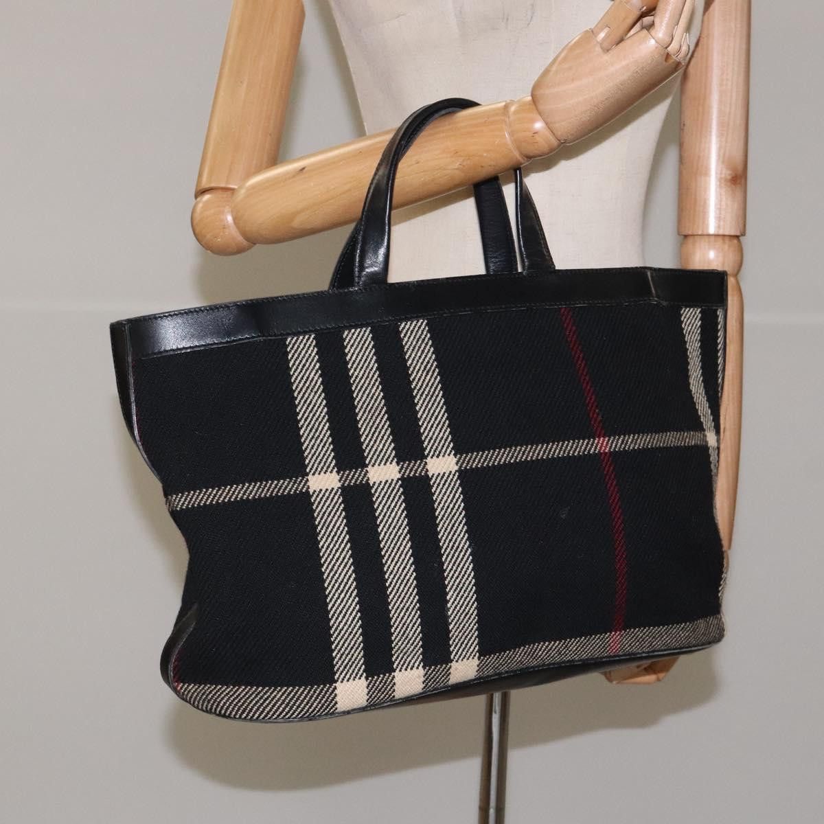 Burberry Nova Check Black Wool Tote Bag (Pre-Owned) Size ONE SIZE - 11 Thumbnail