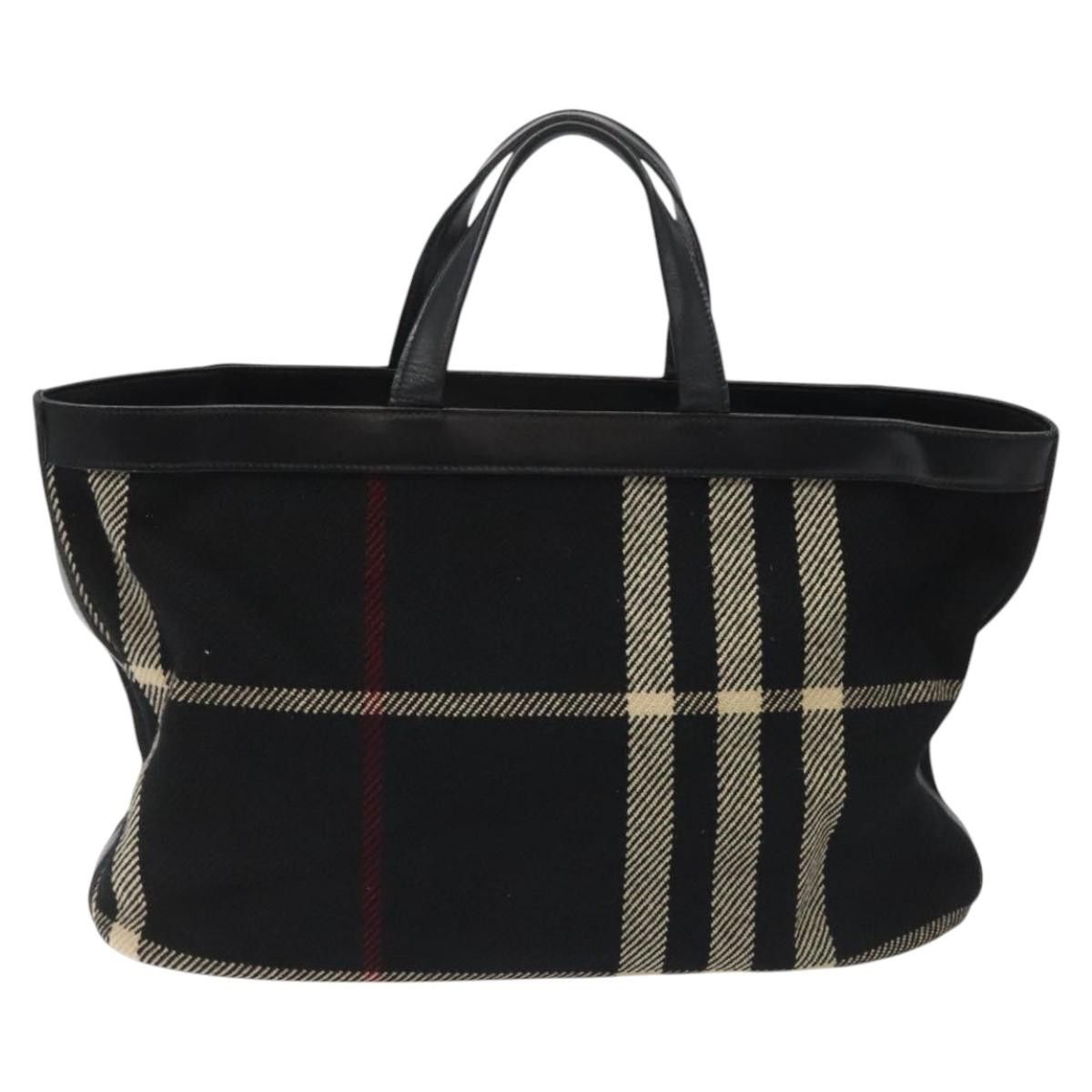 Burberry Nova Check Black Wool Tote Bag (Pre-Owned) Size ONE SIZE - 2 Thumbnail