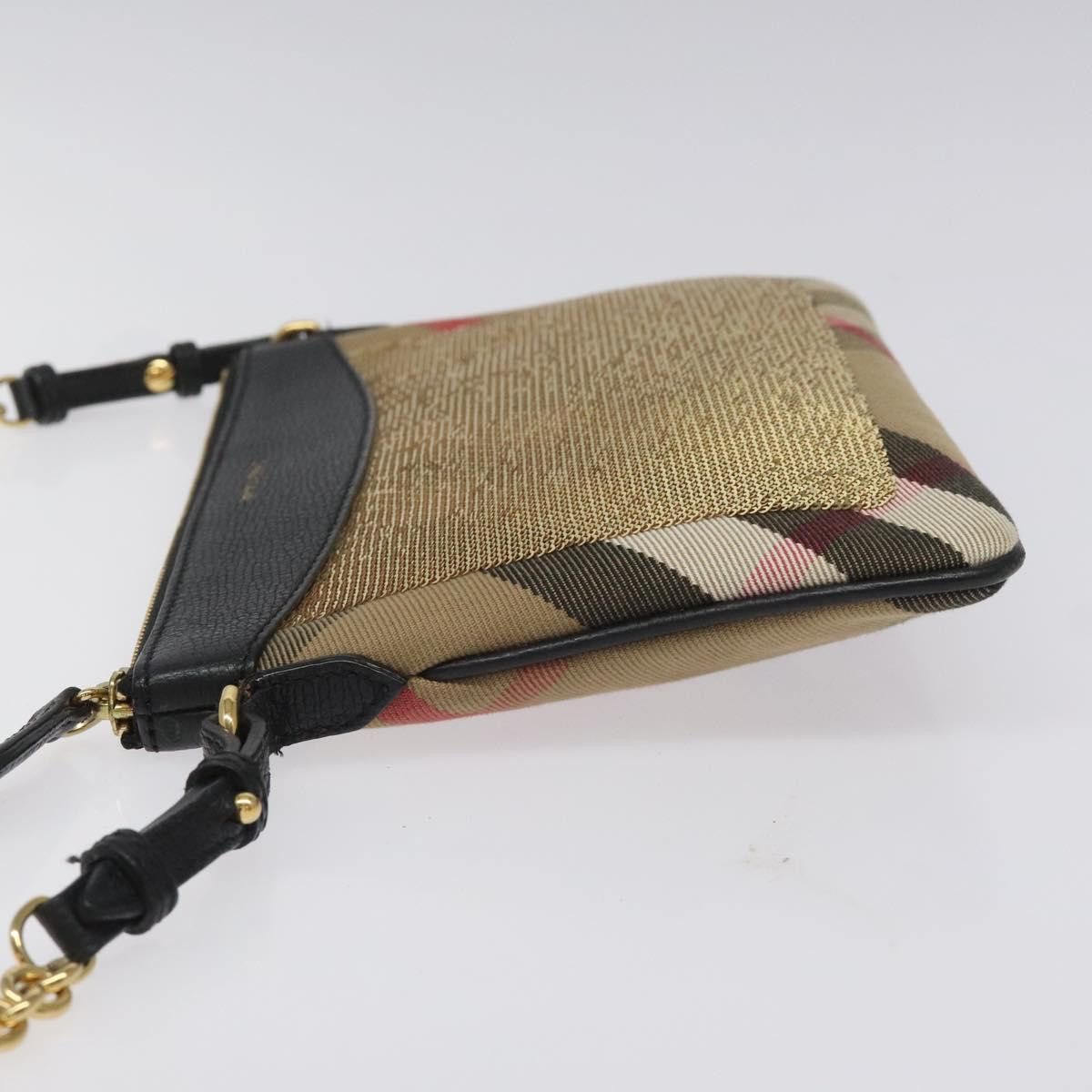 Burberry Nova Check Beige Canvas Shoulder Bag (Pre-Owned) Size ONE SIZE - 4 Thumbnail