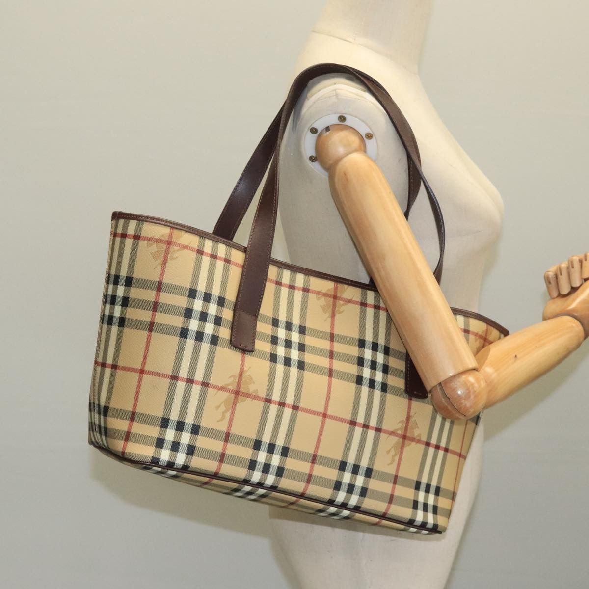 Burberry Nova Check Beige Canvas Tote Bag (Pre-Owned) Size ONE SIZE - 11 Thumbnail