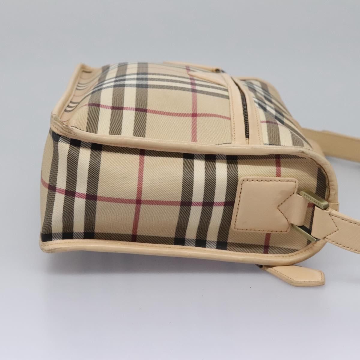 Burberry Nova Check Beige Canvas Shoulder Bag (Pre-Owned) Size ONE SIZE - 4 Thumbnail