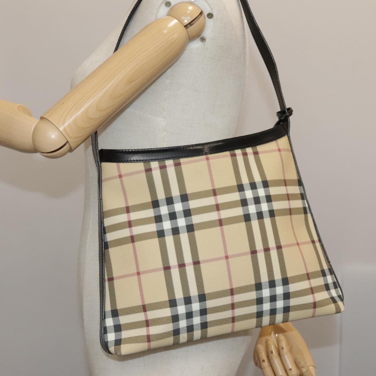 Burberry Nova Check Beige Canvas Shoulder Bag (Pre-Owned) Size ONE SIZE - 12 Thumbnail