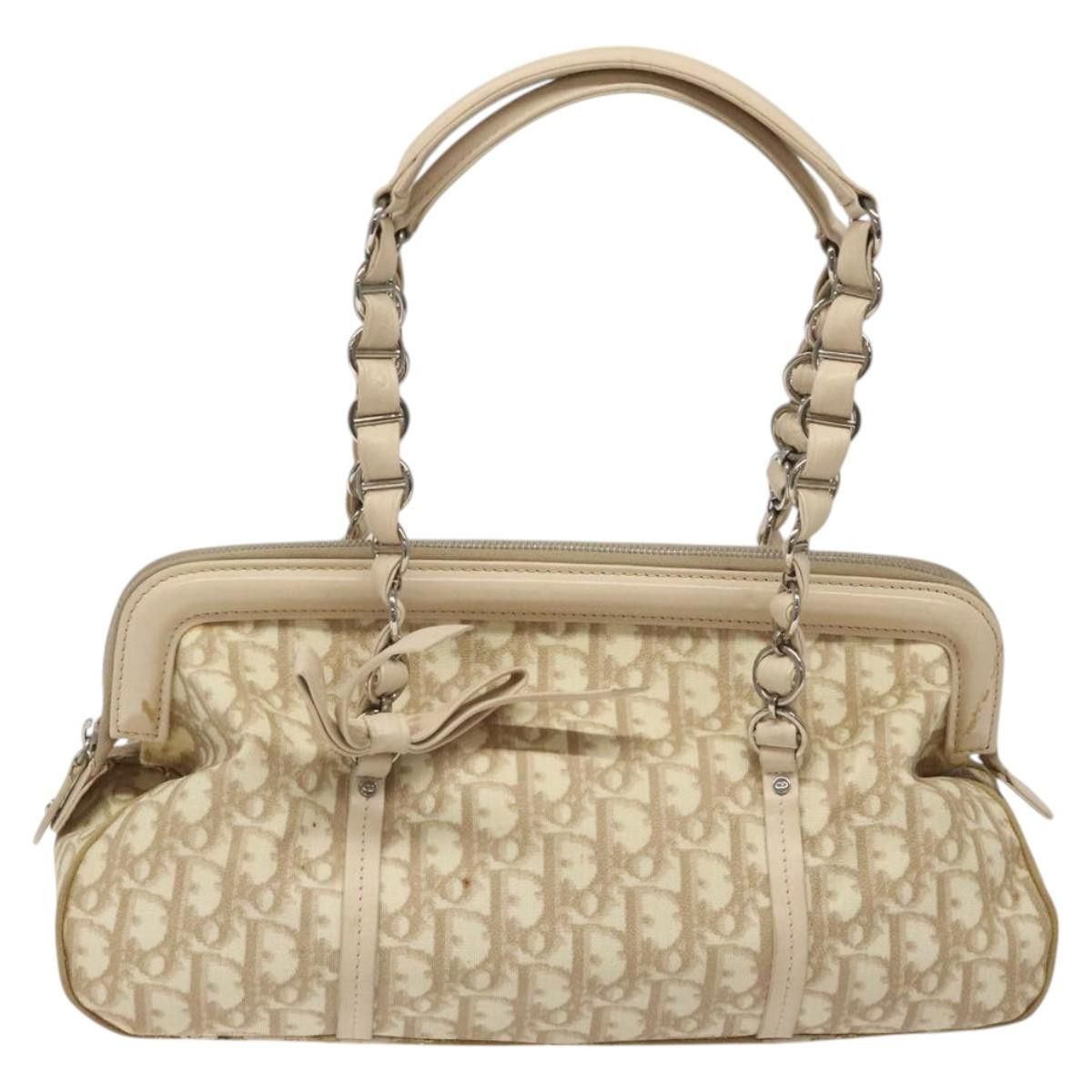 Dior Trotter Beige Canvas Handbag (Pre-Owned) Size ONE SIZE - 2 Thumbnail