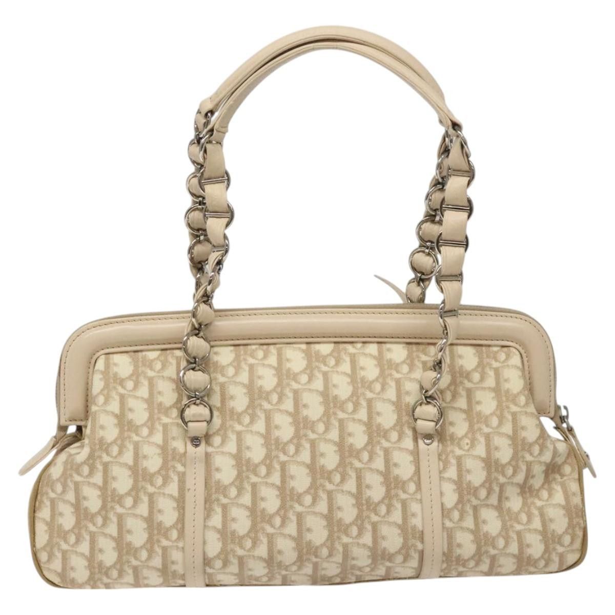 Dior Trotter Beige Canvas Handbag (Pre-Owned) Size ONE SIZE - 3 Thumbnail