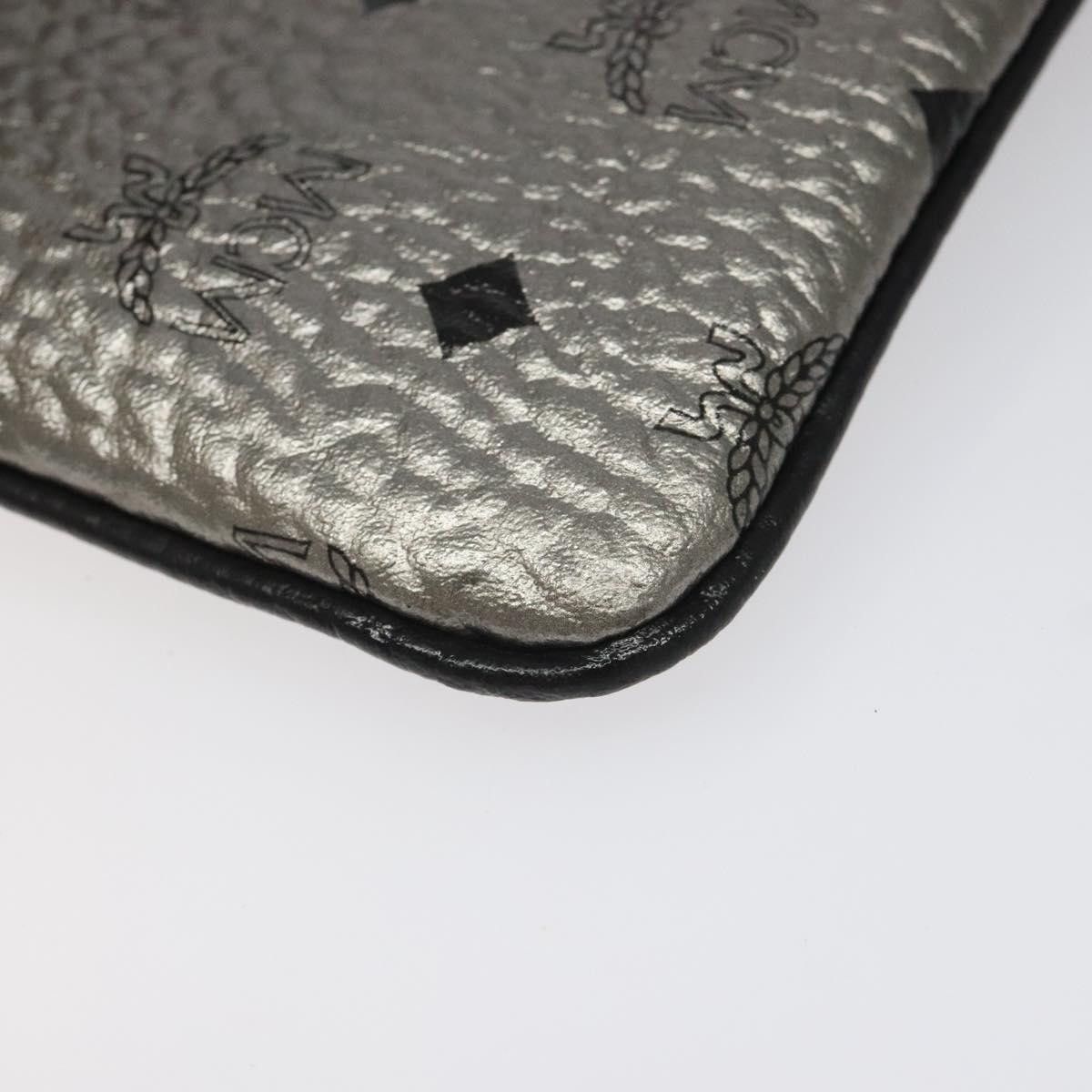 MCM Visetos Stark Silver Leather Clutch Bag (Pre-Owned) Size ONE SIZE - 10 Thumbnail