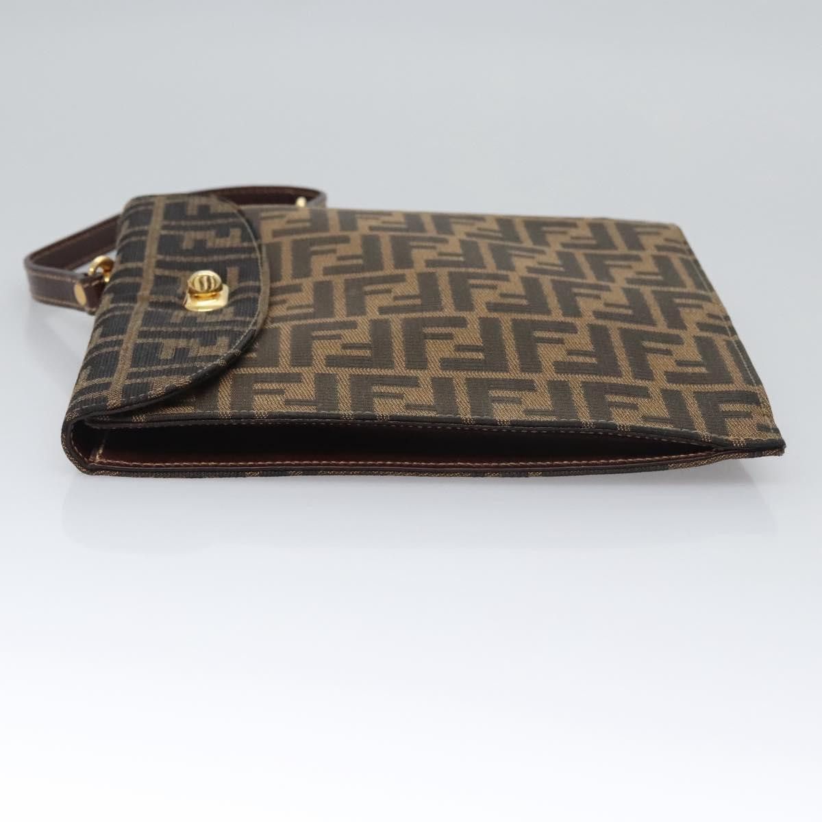 Fendi Zucchino Brown Canvas Handbag (Pre-Owned) Size ONE SIZE - 4 Thumbnail