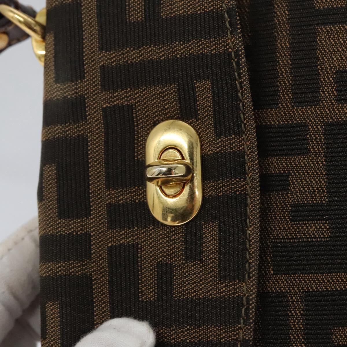 Fendi Zucchino Brown Canvas Handbag (Pre-Owned) Size ONE SIZE - 8 Thumbnail