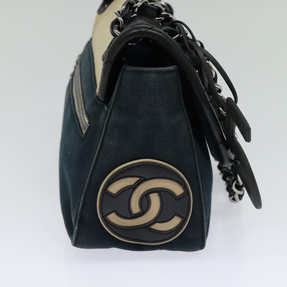Chanel Navy Canvas Shoulder Bag (Pre-Owned) Size ONE SIZE - 4 Thumbnail