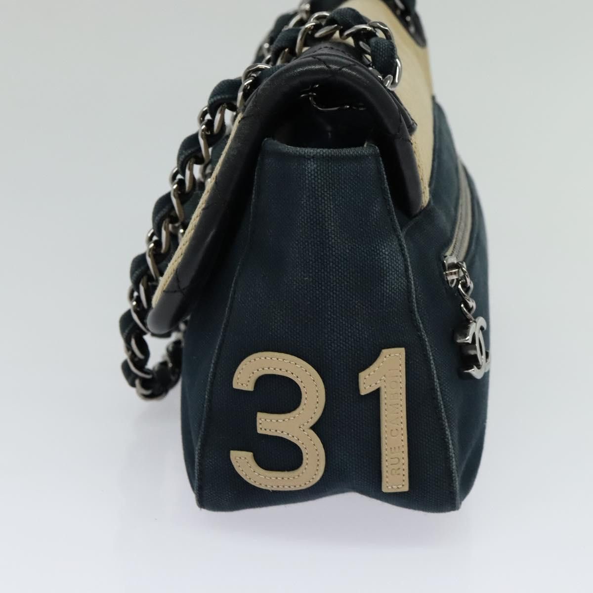 Chanel Navy Canvas Shoulder Bag (Pre-Owned) Size ONE SIZE - 3 Thumbnail