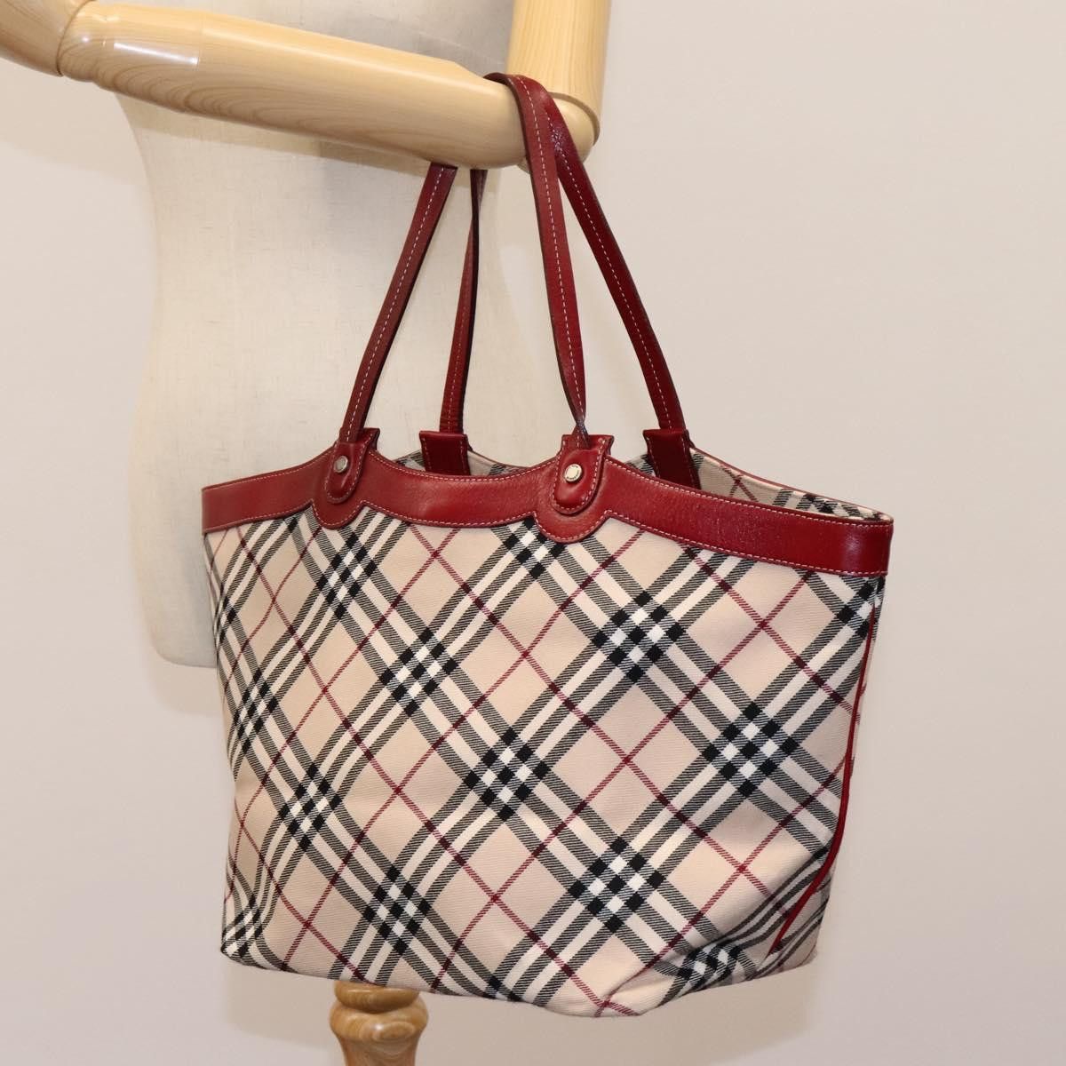 Burberry Nova Check Beige Canvas Tote Bag (Pre-Owned) Size ONE SIZE - 12 Thumbnail