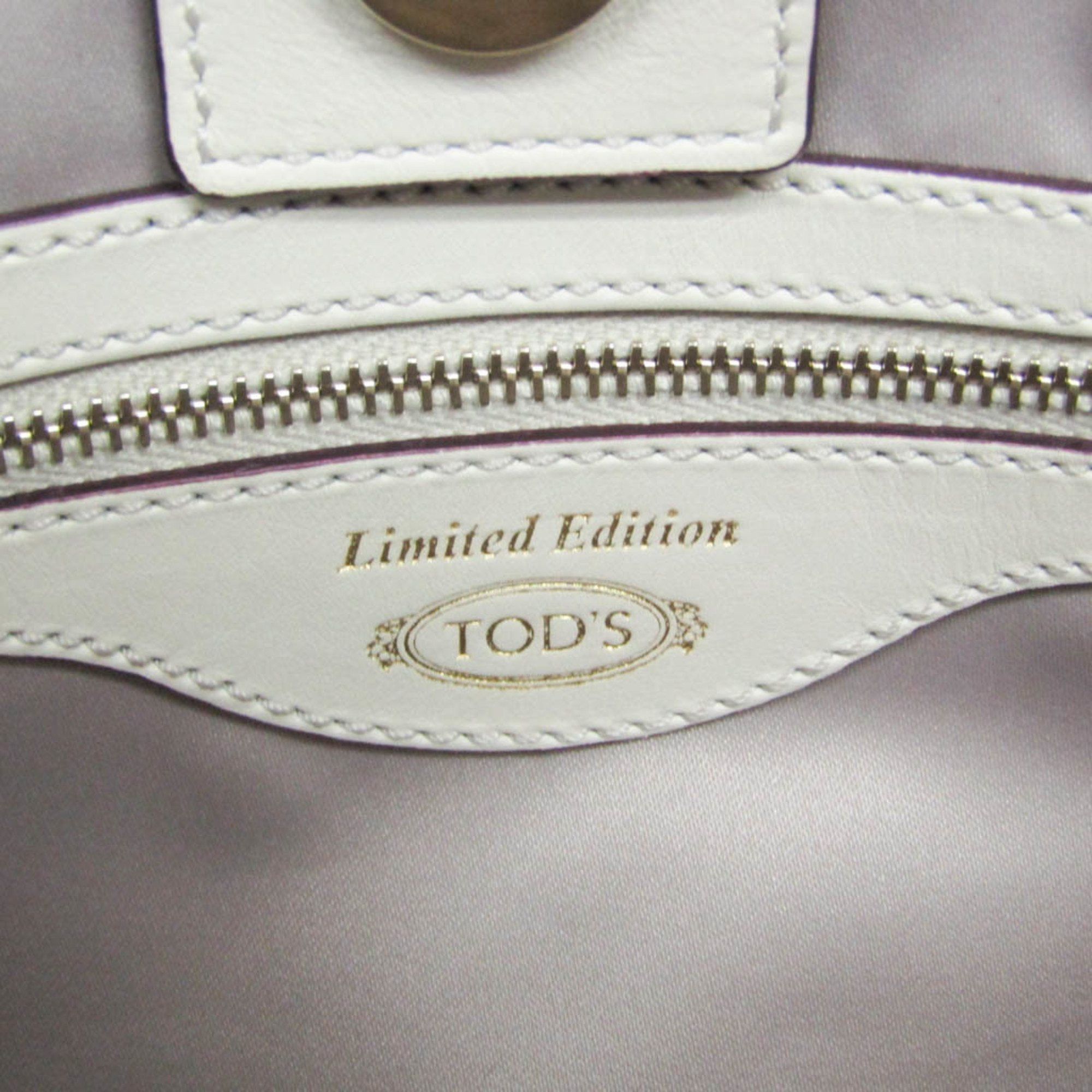 Tod's D-Cube White Leather Tote Bag (Pre-Owned) Size ONE SIZE - 10 Thumbnail