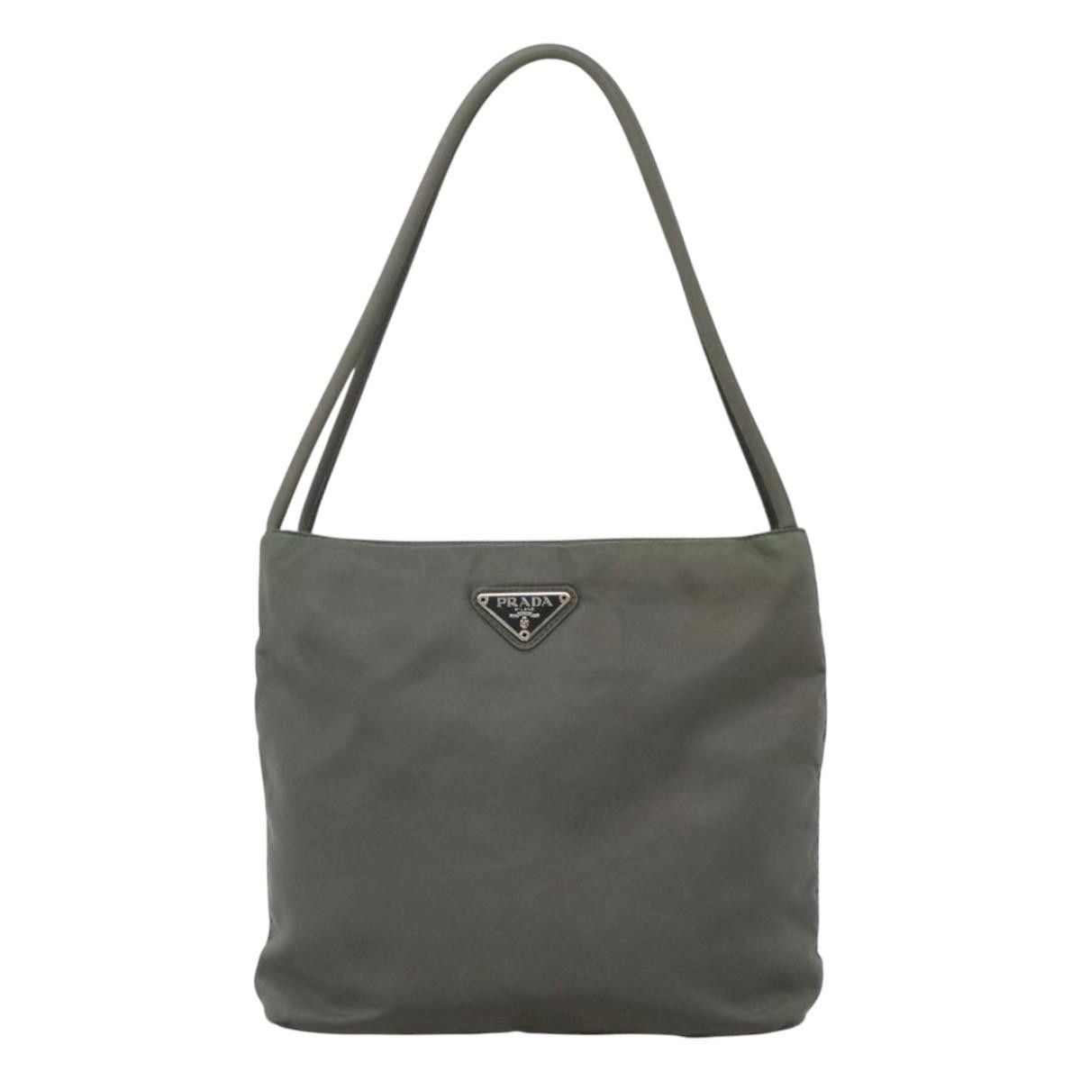 Prada Tessuto Grey Synthetic Shoulder Bag (Pre-Owned) Size ONE SIZE - 20 Thumbnail