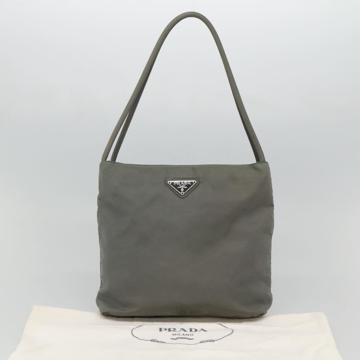 Prada Tessuto Grey Synthetic Shoulder Bag (Pre-Owned) Size ONE SIZE - 18 Thumbnail