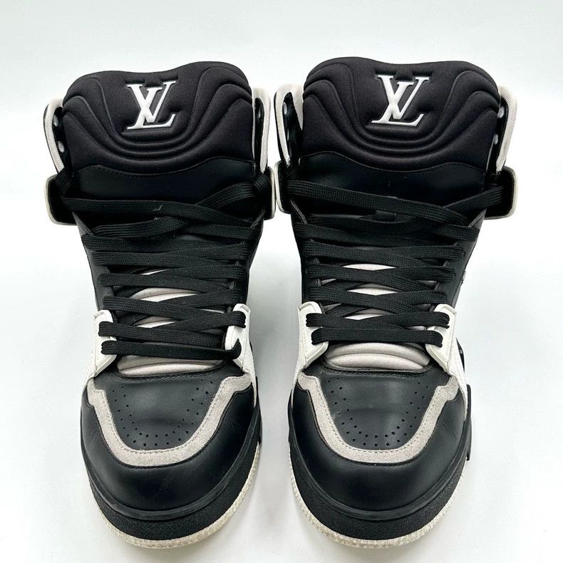 Louis Vuitton Louis Vuitton High Top Trainer Black White Size US 8.5 / EU 41-42 - 2 Thumbnail