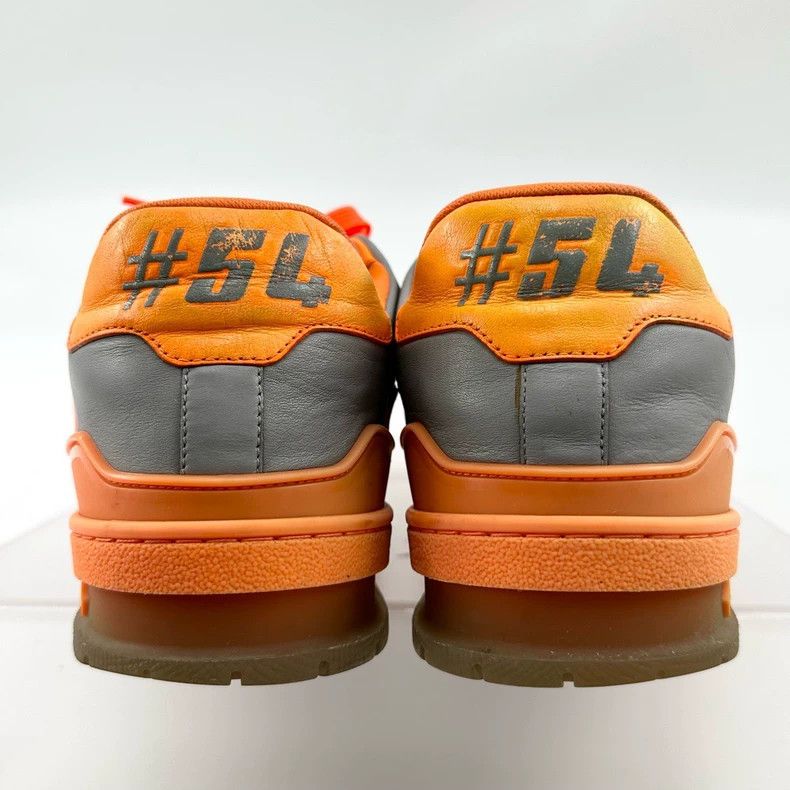 Louis Vuitton Louis Vuitton Trainer Sneakers in Gray and Orange Size US 8.5 / EU 41-42 - 4 Thumbnail